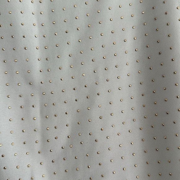 Cache White Sheer Blouse with Gold Accents - Picture 2 of 7